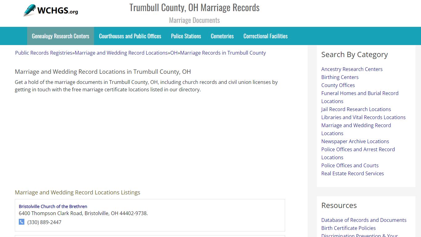Trumbull County, OH Marriage Records - Marriage Documents
